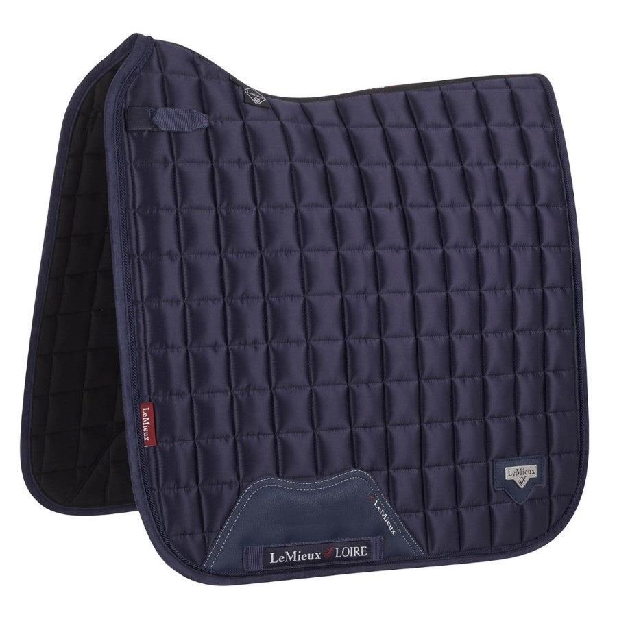 LeMieux Loire Classic Satin Dressage Square Saddle Pad- Ink Blue- Large