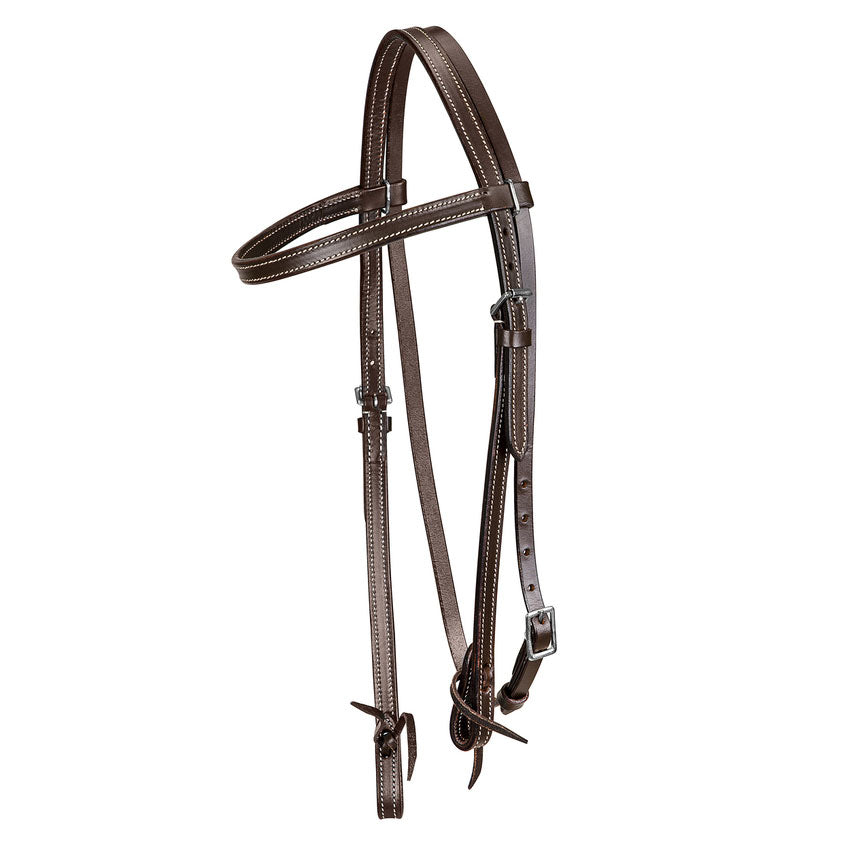 TuffRider Western Browband Headstall With Latigo Bit Ties