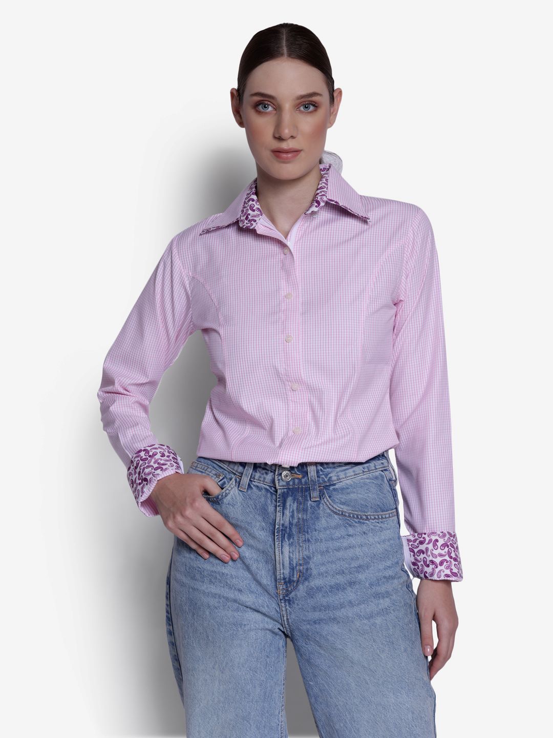 TuffRider Ladies ADEY Double Collar Check Shirt - Breeches.com