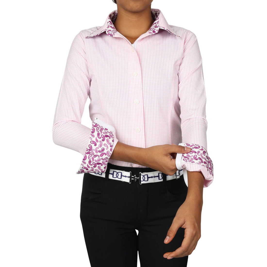 TuffRider Girls ADEY Double Collar Check  Shirt - Breeches.com