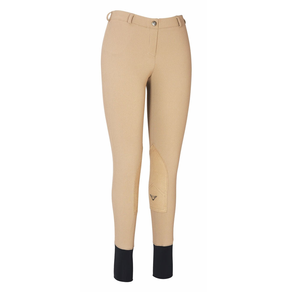 TuffRider Ladies Ribb Lowrise Pull-On Knee Patch Breeches