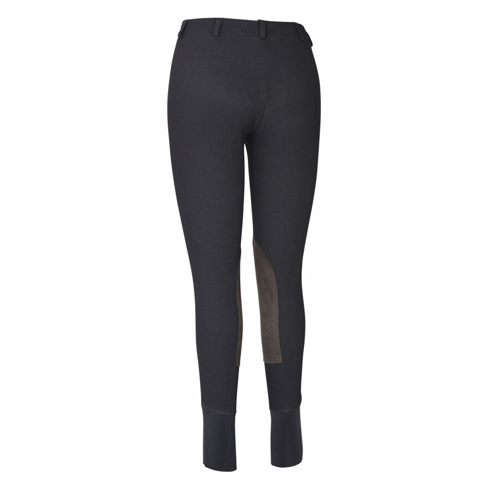 TuffRider Ladies Ribb Lowrise Pull-On Knee Patch Breeches