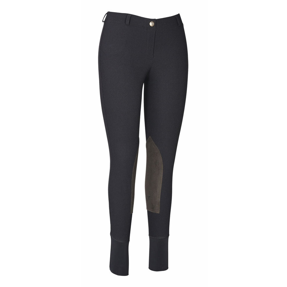 TuffRider Ladies Ribb Lowrise Pull-On Knee Patch Breeches