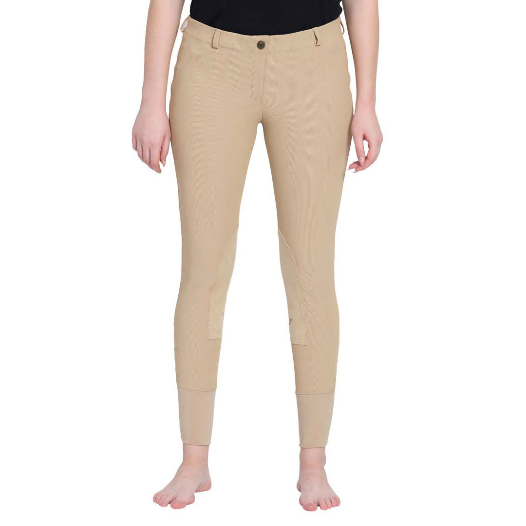 TuffRider Ladies Ribb Lowrise Pull-On Knee Patch Breeches