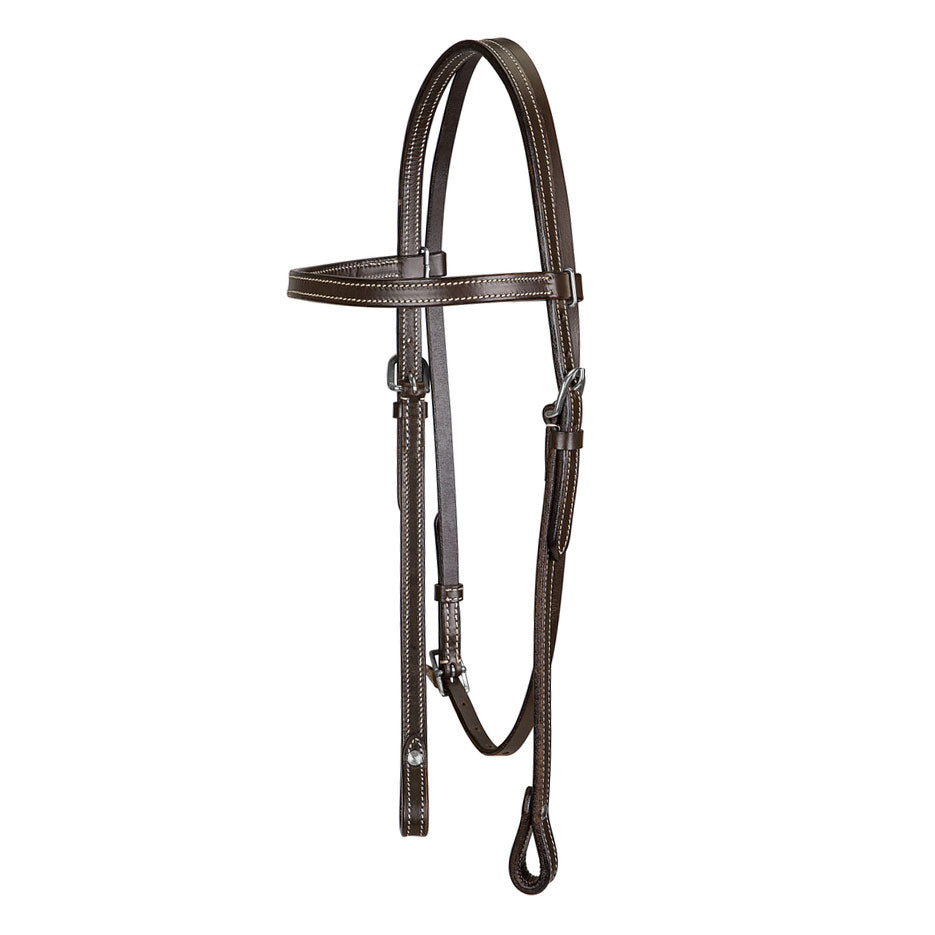 TuffRider Western Browband Headstall With Chicago Screw Bit End