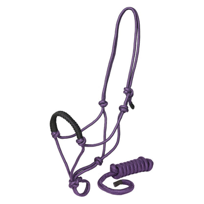 TuffRider Rugged Rope Halter Braided Noseband with matching 6 foot lead