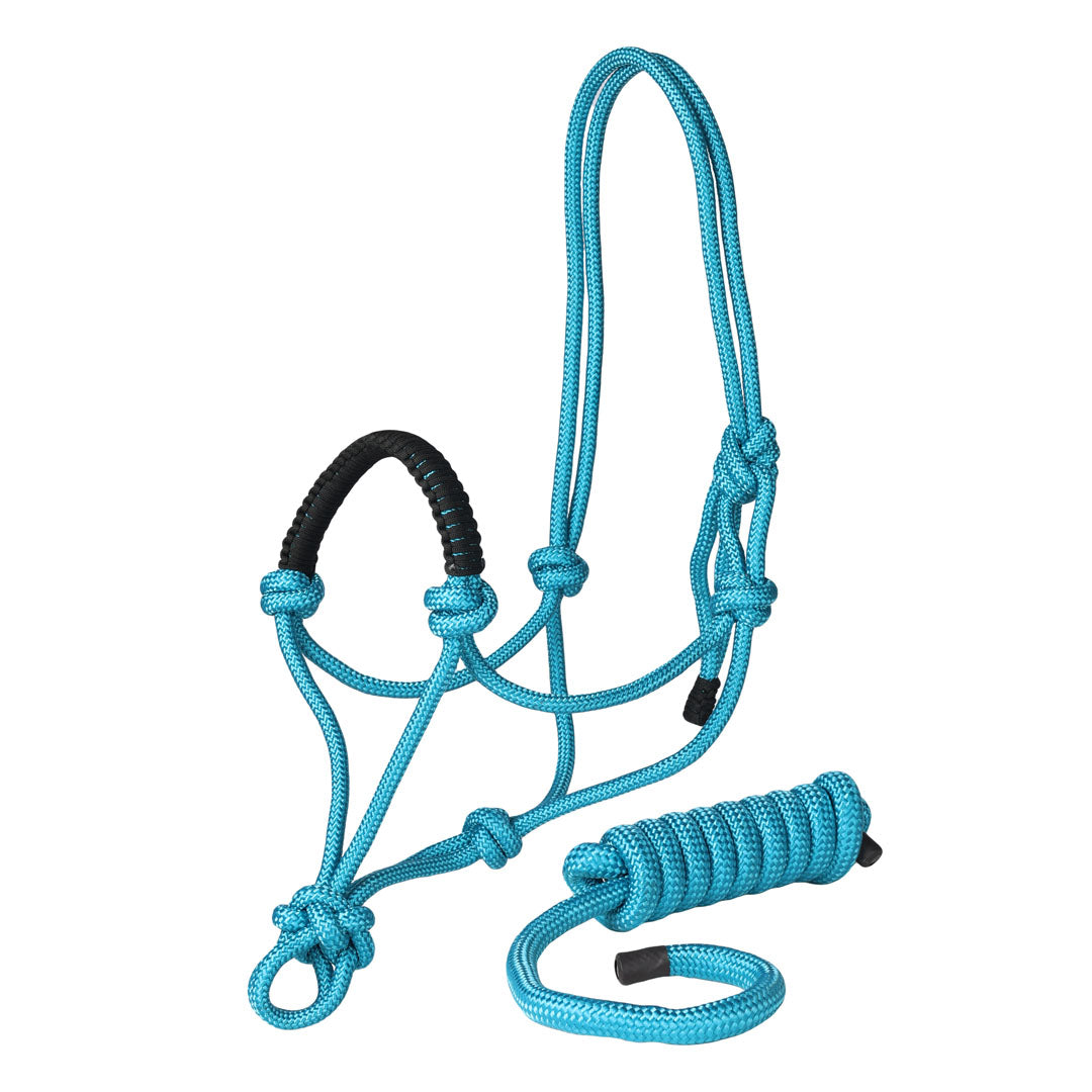 TuffRider Rugged Rope Halter Braided Noseband with matching 6 foot lead