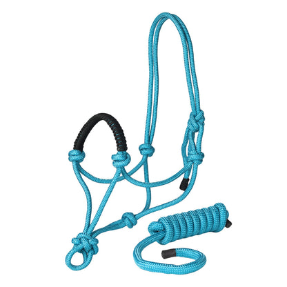 TuffRider Rugged Rope Halter Braided Noseband with matching 6 foot lead