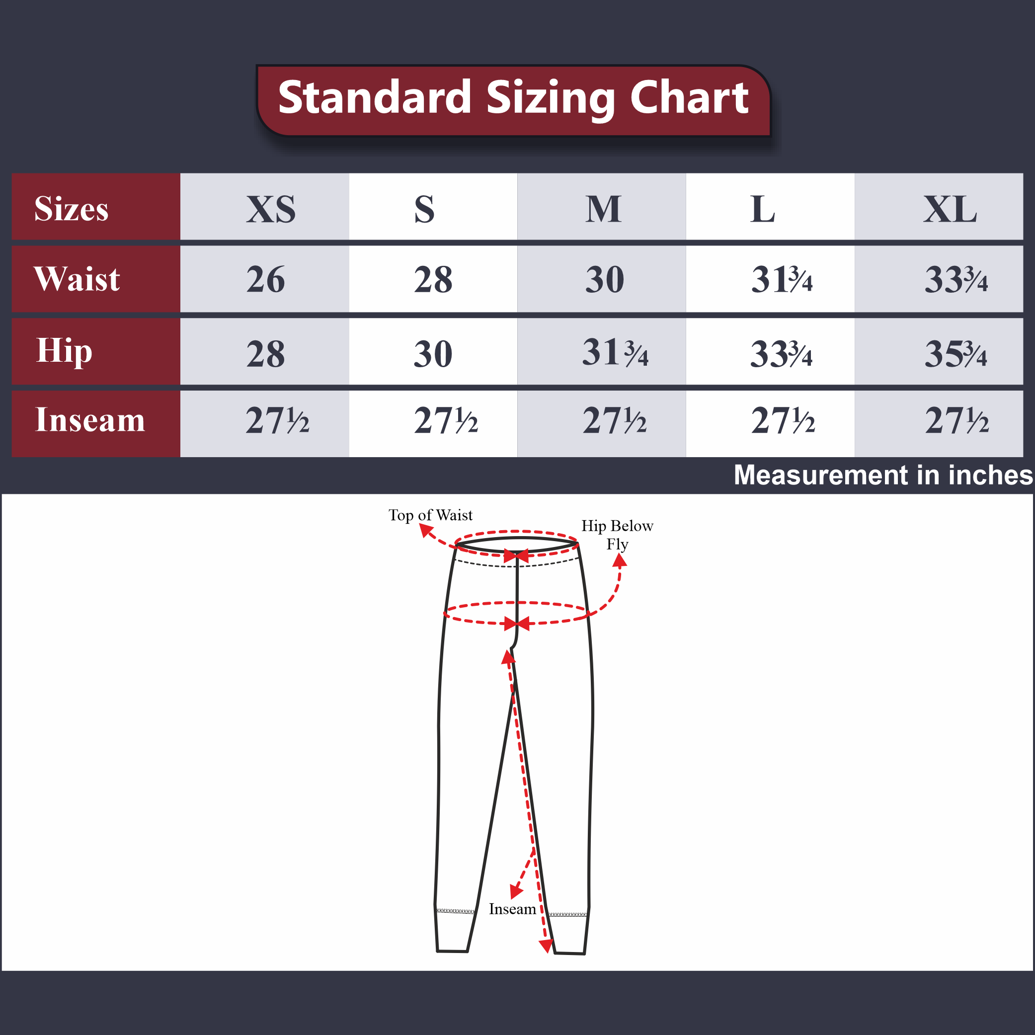 size chart