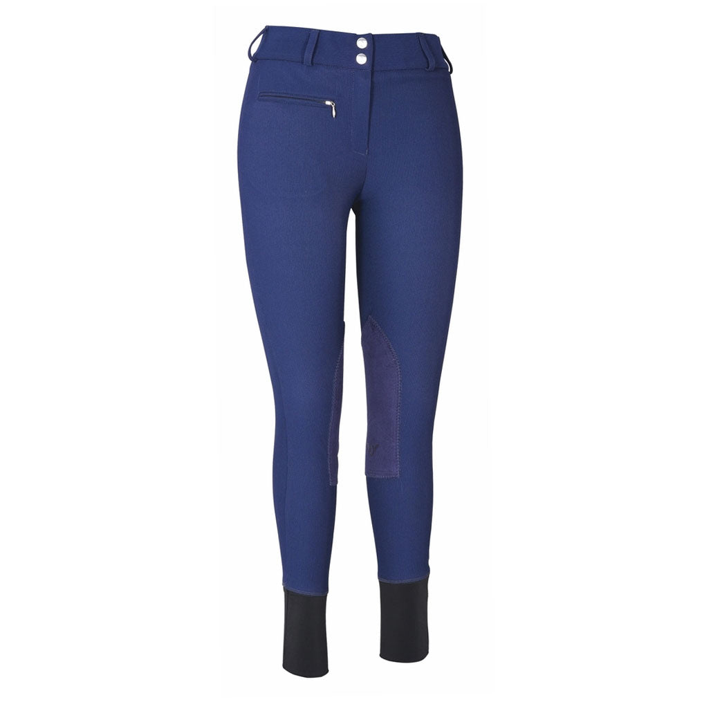 TuffRider Ladies Ribb Lowrise Wide Waistband Knee Patch Breeches