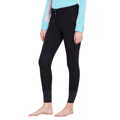 TuffRider Ladies Ribb Lowrise Wide Waistband Knee Patch Breeches