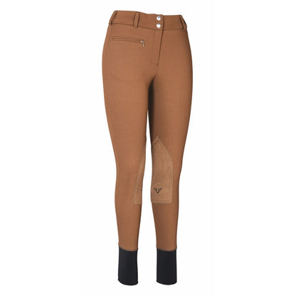 TuffRider Ladies Ribb Lowrise Wide Waistband Knee Patch Breeches