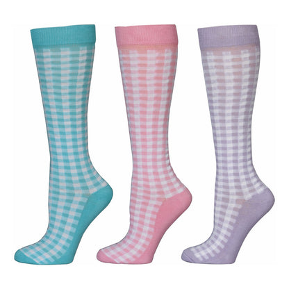 TuffRider Gingham Check 3 Pack Socks