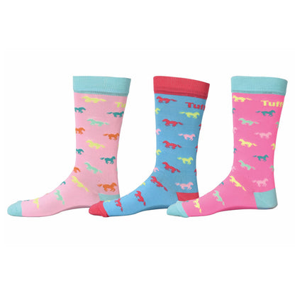 TuffRider Neon Pony Kids Socks - 3 Pack