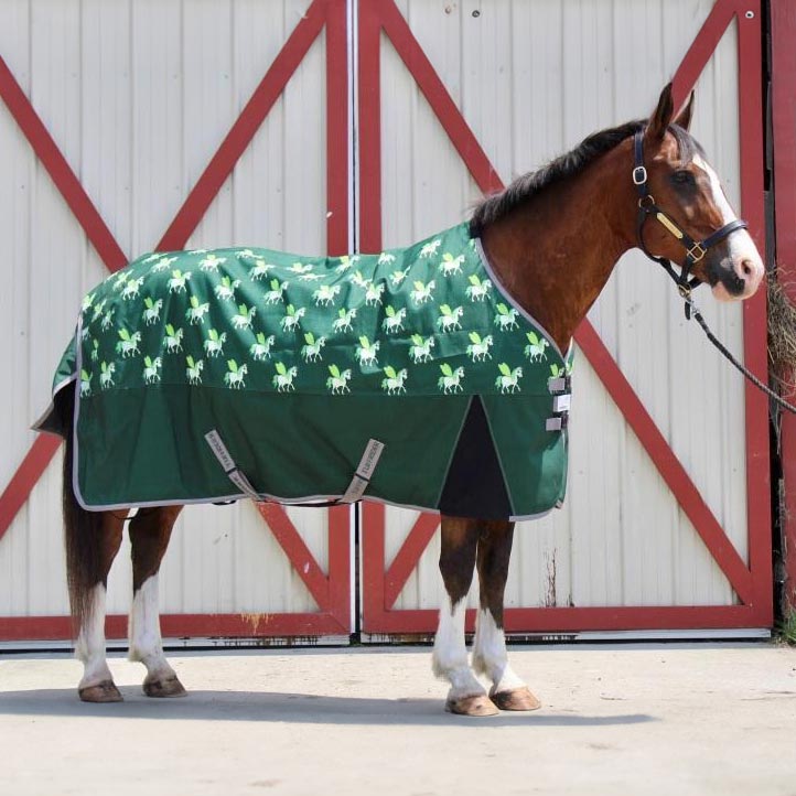 TuffRider 1200D Ripstop 220 GSM Polyfill Pony Horse Print Standard Neck Two Tone Turnout Blanket