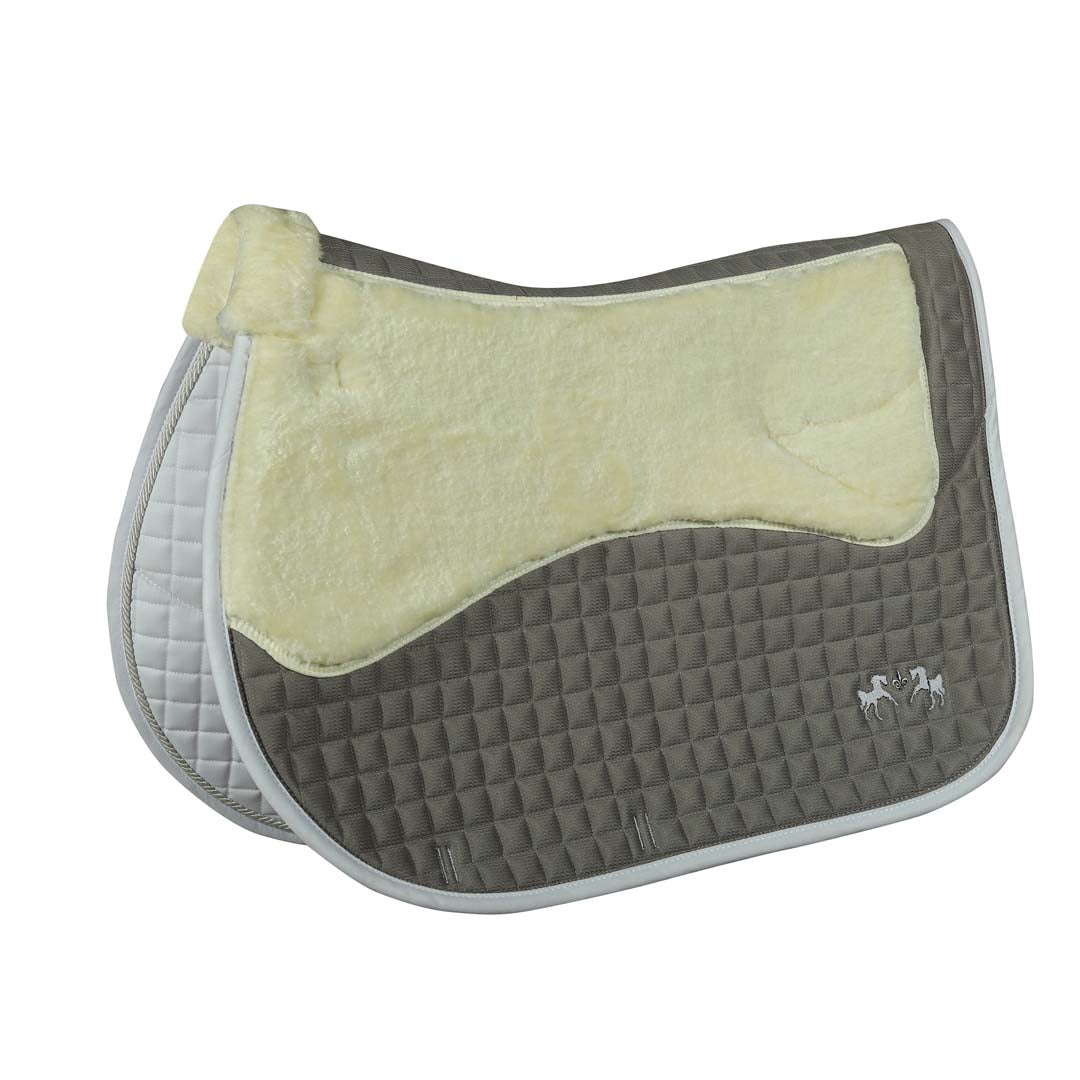 Equine Couture Regal Saddle Pad with White Sherpa Fleece and CoolMax lining