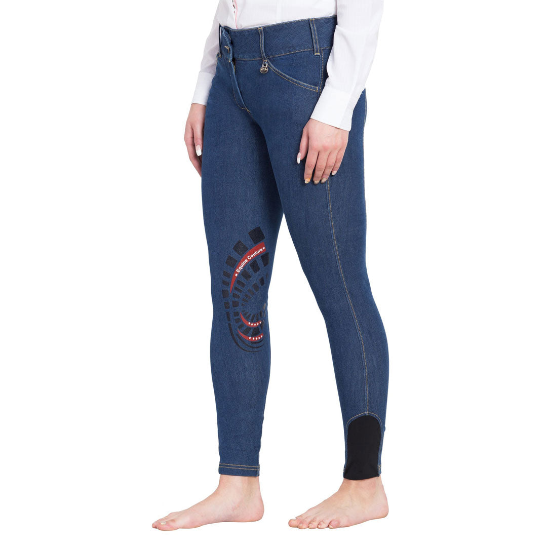 Equine Couture Ladies Calabasas Printed Silicone Patch Denim Breeches