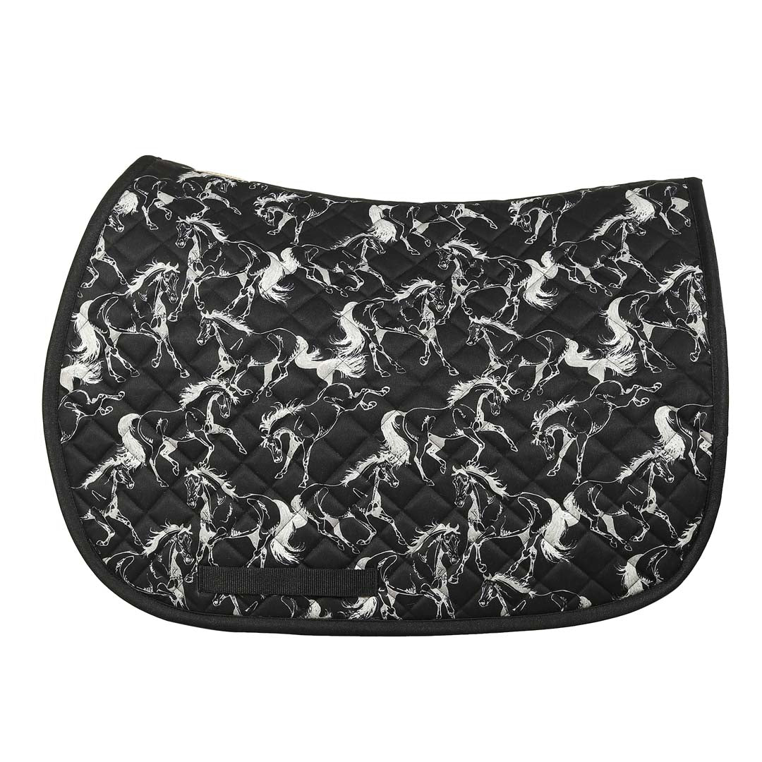 Equine Couture Black Linear Horse Saddle Pad