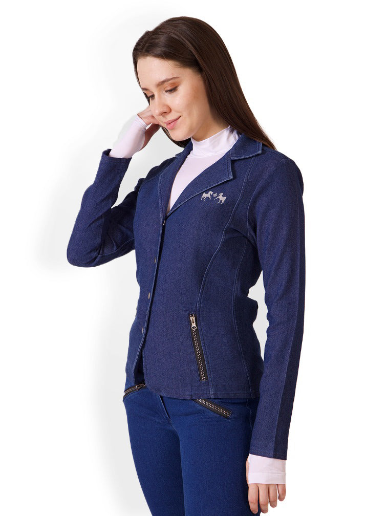 Equine Couture Ladies Denim and Diamonds Stretch Show Coat