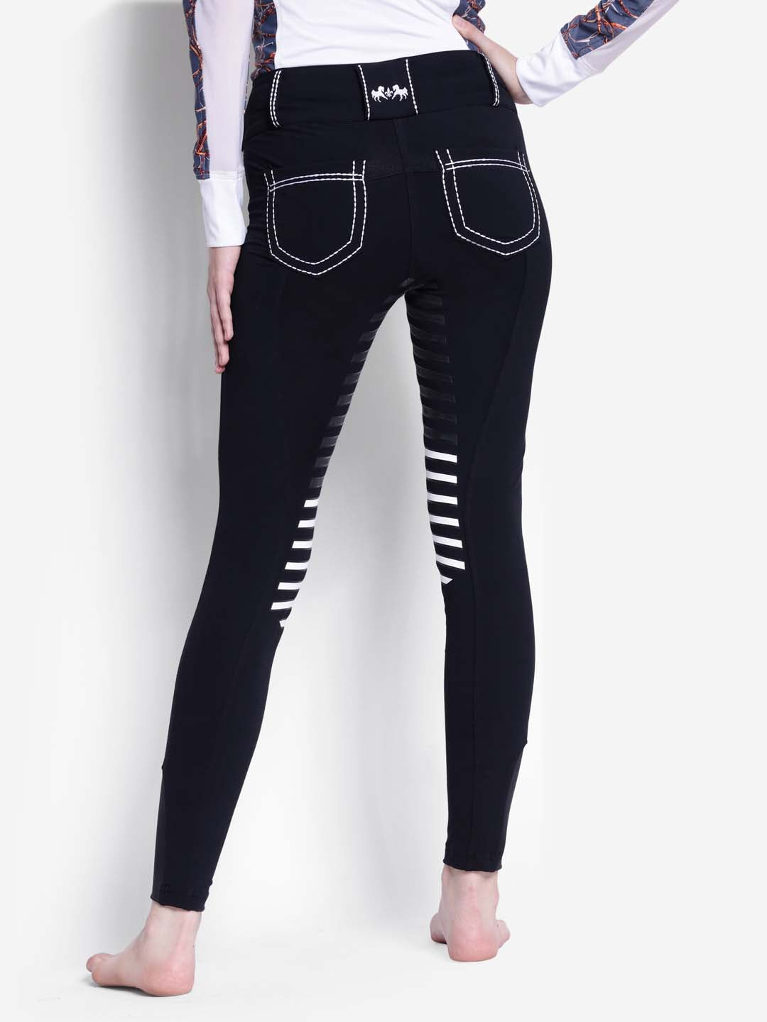 Equine Couture Saddle Stitch Extended Knee Patch Ladies Breeches