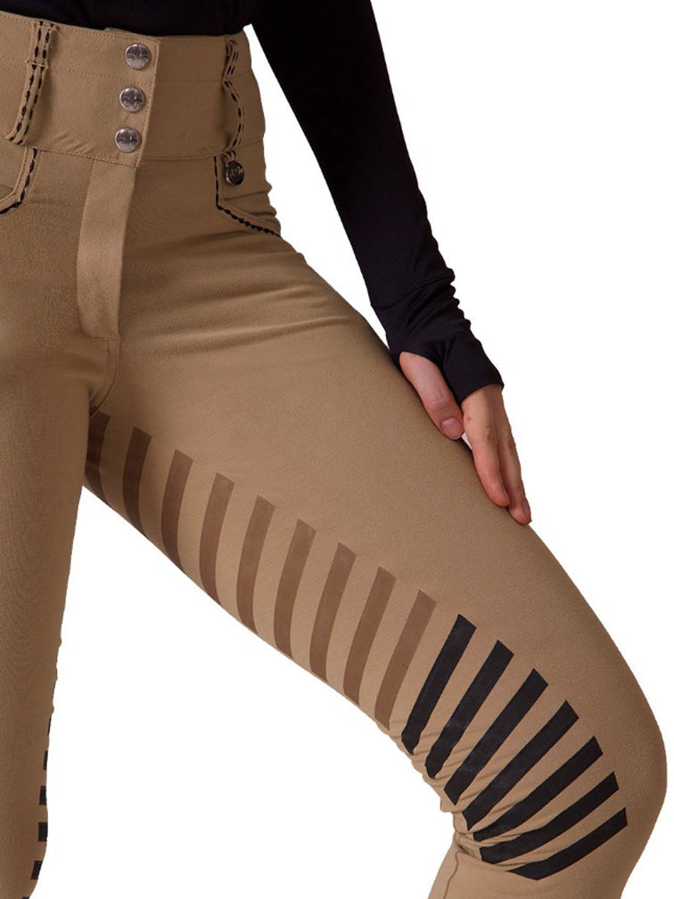 Equine Couture Saddle Stitch Extended Knee Patch Ladies Breeches