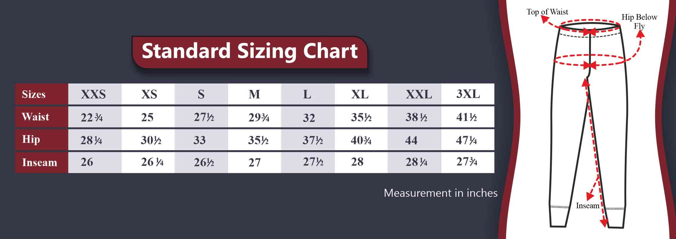 size chart