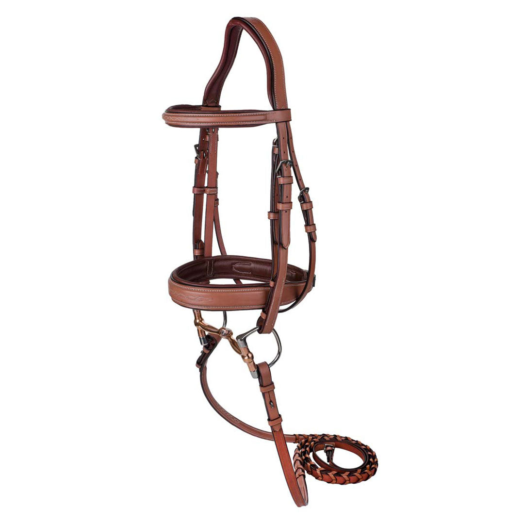 Laureate by Henri de Rivel Fancy Stitched Bridle w/ Wide Caveson and Laced Reins