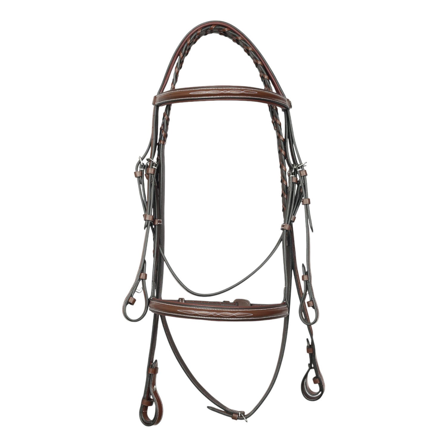 Henri de Rivel Pro Fancy Raised Comfort Crown Padded Bridle With Fancy Raised Reins