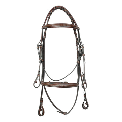 Henri de Rivel Pro Fancy Raised Comfort Crown Padded Bridle With Fancy Raised Reins