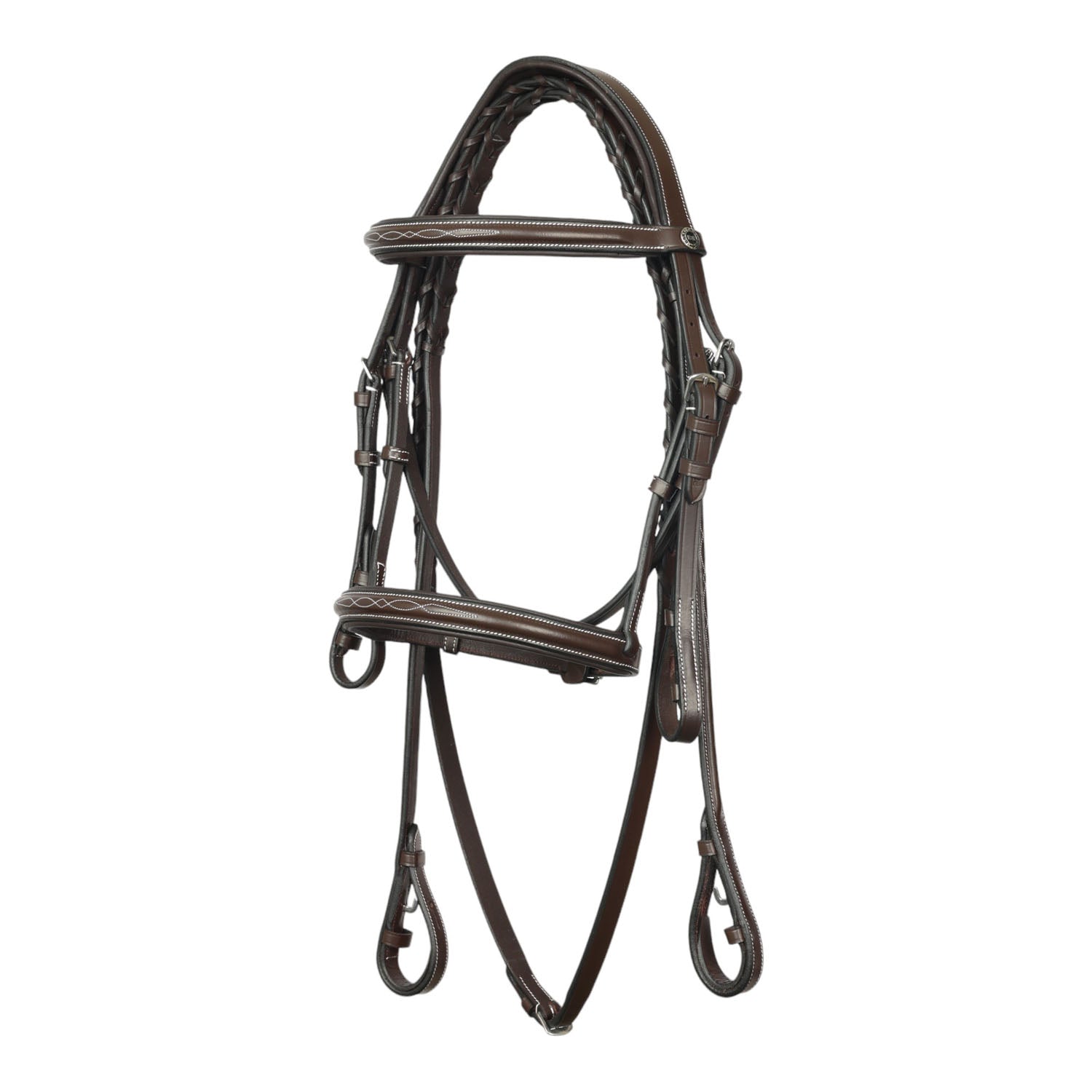 Henri de Rivel Pro Fancy Raised Comfort Crown Padded Bridle With Fancy Raised Reins