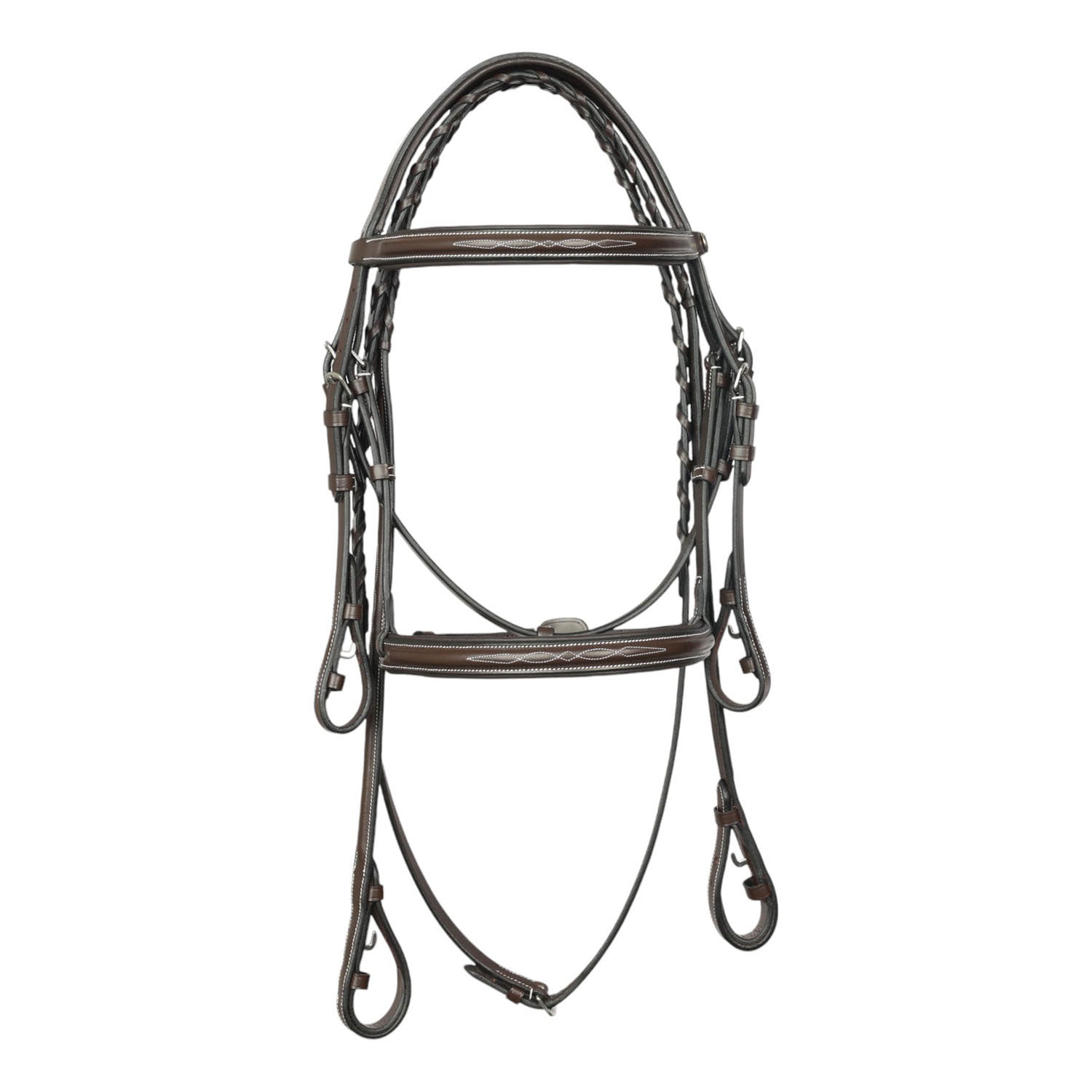 Henri de Rivel Pro Fancy Raised Comfort Crown Padded Bridle With Fancy Raised Reins