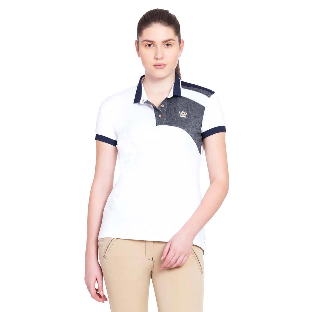 George H Morris Ladies Hunter Short Sleeve Polo Sport Shirt