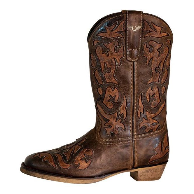 TuffRider Women Jackson Embroidered Leather Square Toe Western Boots