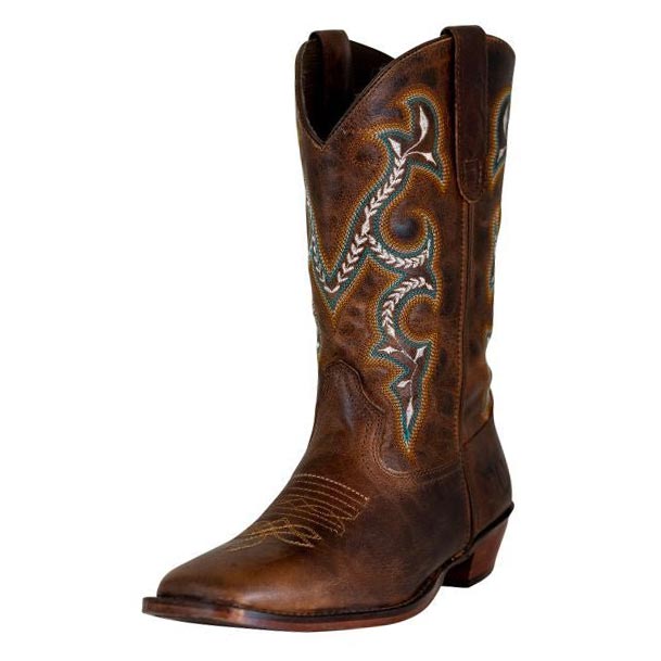 TuffRider Women Jenny Embroidered Leather Square Toe Western Boots