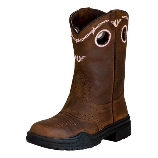 TuffRider Youth Yosemite Barbed Wire Embroidered Round Toe Western Boots