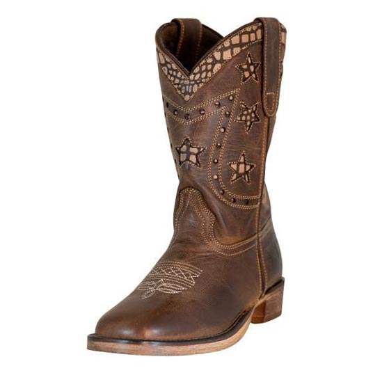 TuffRider Children Rocky Mountain Star Snake Printed Square Toe Western Boots