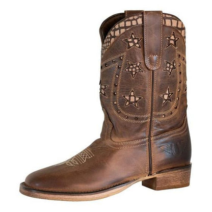 TuffRider Youth Rocky Mountain Star Snake Printed Square Toe Western Boots