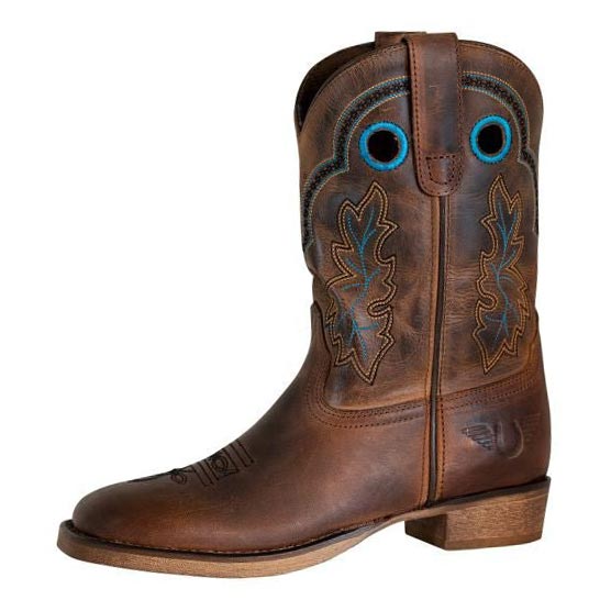 TuffRider Youth Rushmore Oak Leaf Embroidered Square Toe Western Boots