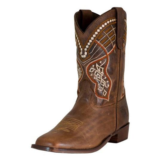 TuffRider Youth Yukon Tricolor Leather Embroidered Square Toe Western Boots