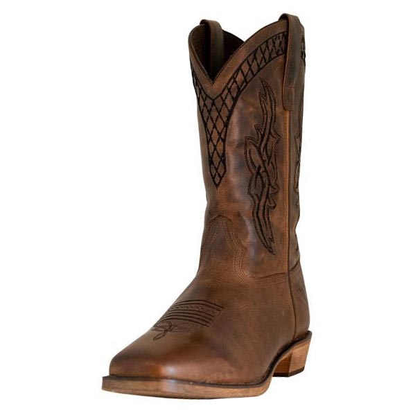 TuffRider Men’s Grand Canyon Leather Embroidered Wide Square Toe Western Boots