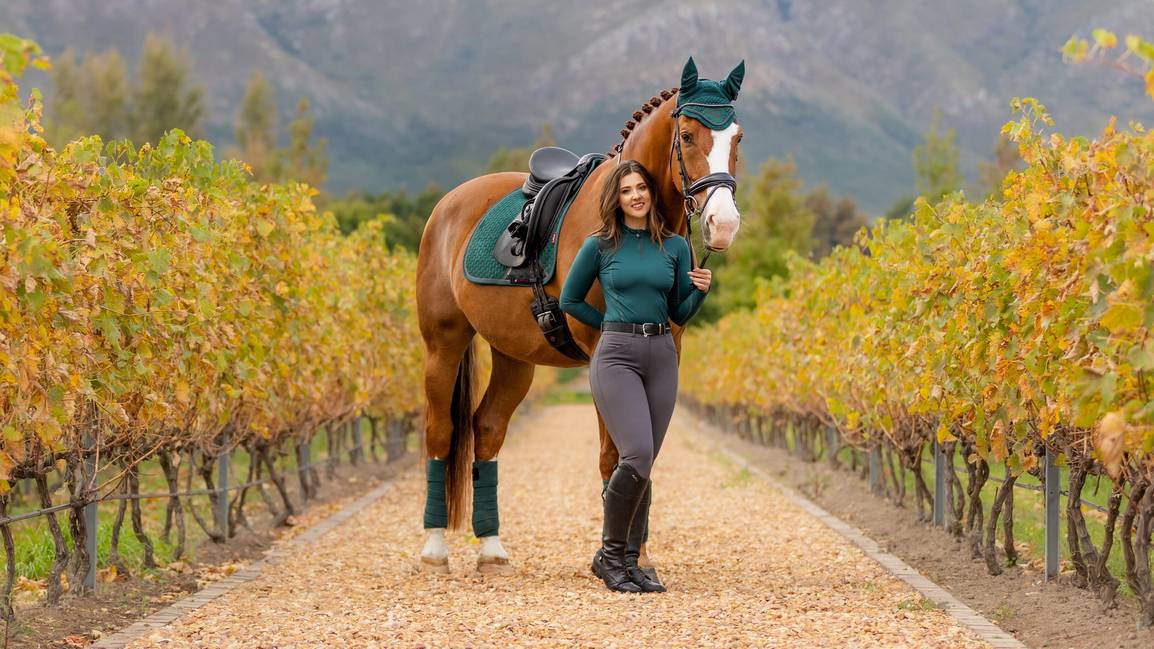 Lemieux Suede Dressage Square Saddle Pad- Atlantic