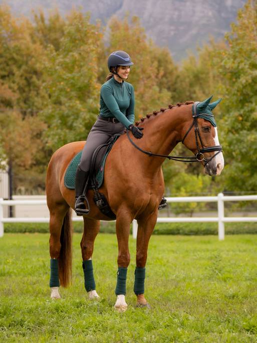 Lemieux Suede Dressage Square Saddle Pad- Atlantic