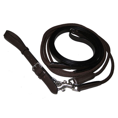 Henri de Rivel Advantage Draw Reins - Rounded Nylon / Leather Snap