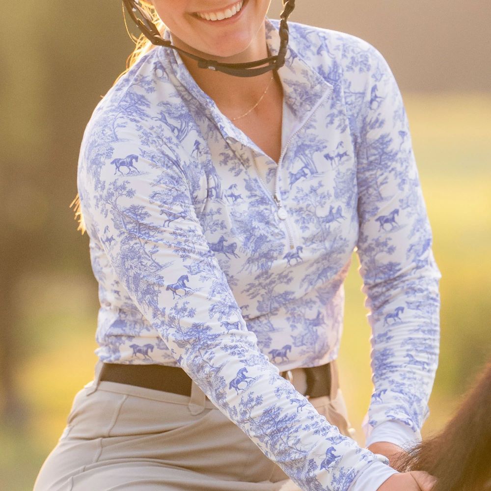 Dapplebay Equestrian Toile 1/4 Zip Riding Top