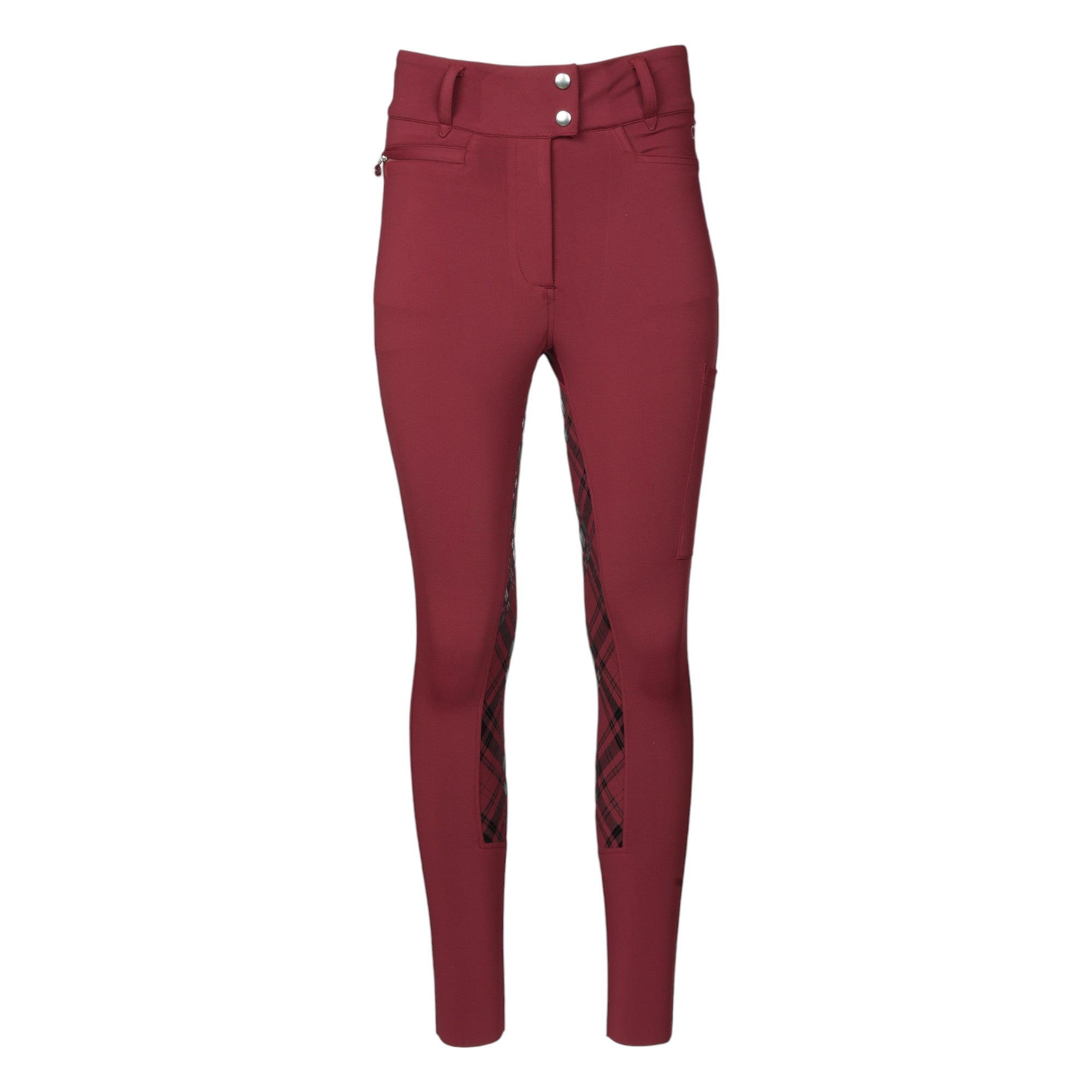 Dapplebay Holiday Plaid Riding Breeches - RED - Breeches.com