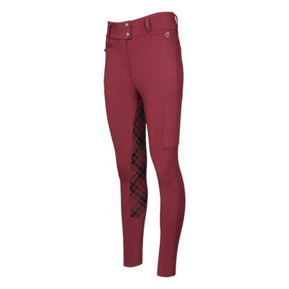 Dapplebay Holiday Plaid Riding Breeches - RED - Breeches.com