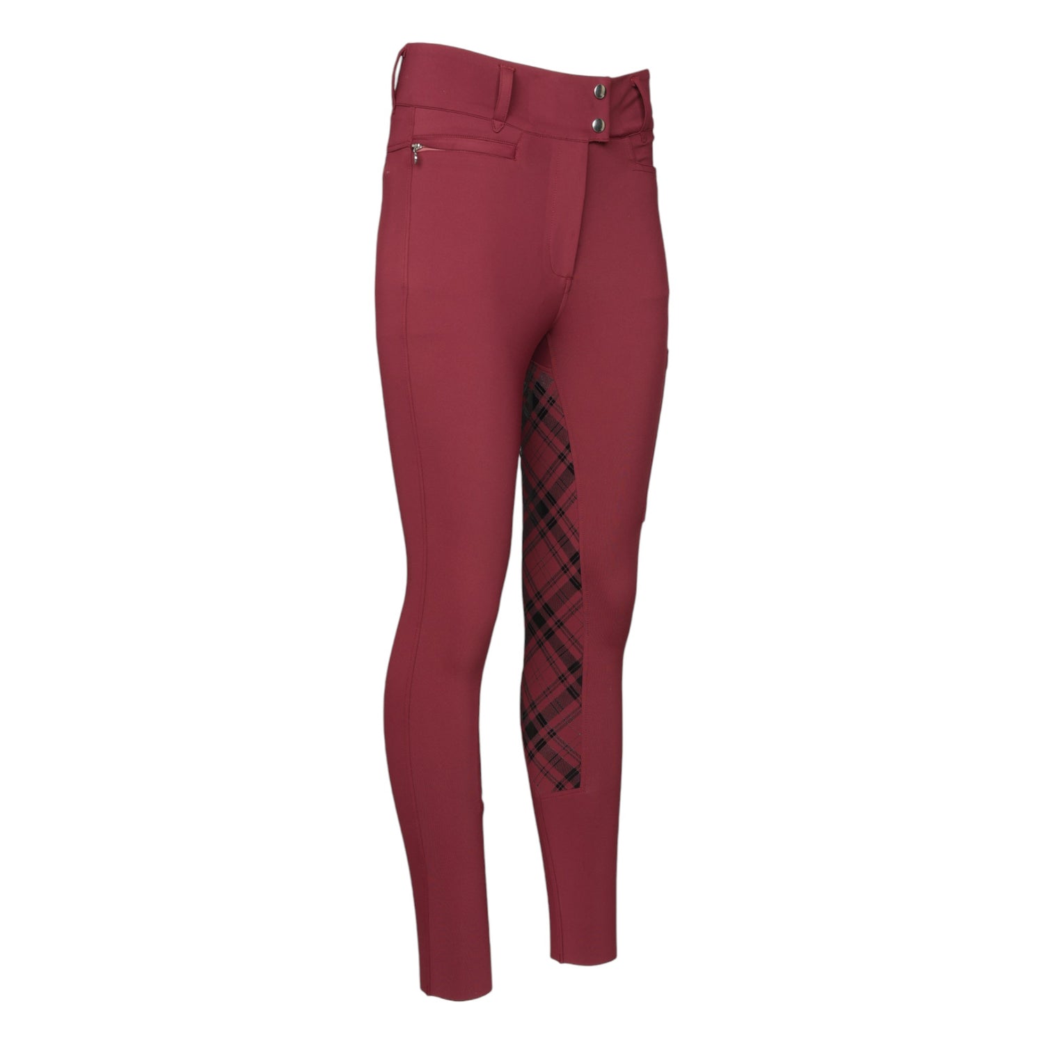 Dapplebay Holiday Plaid Riding Breeches - RED - Breeches.com