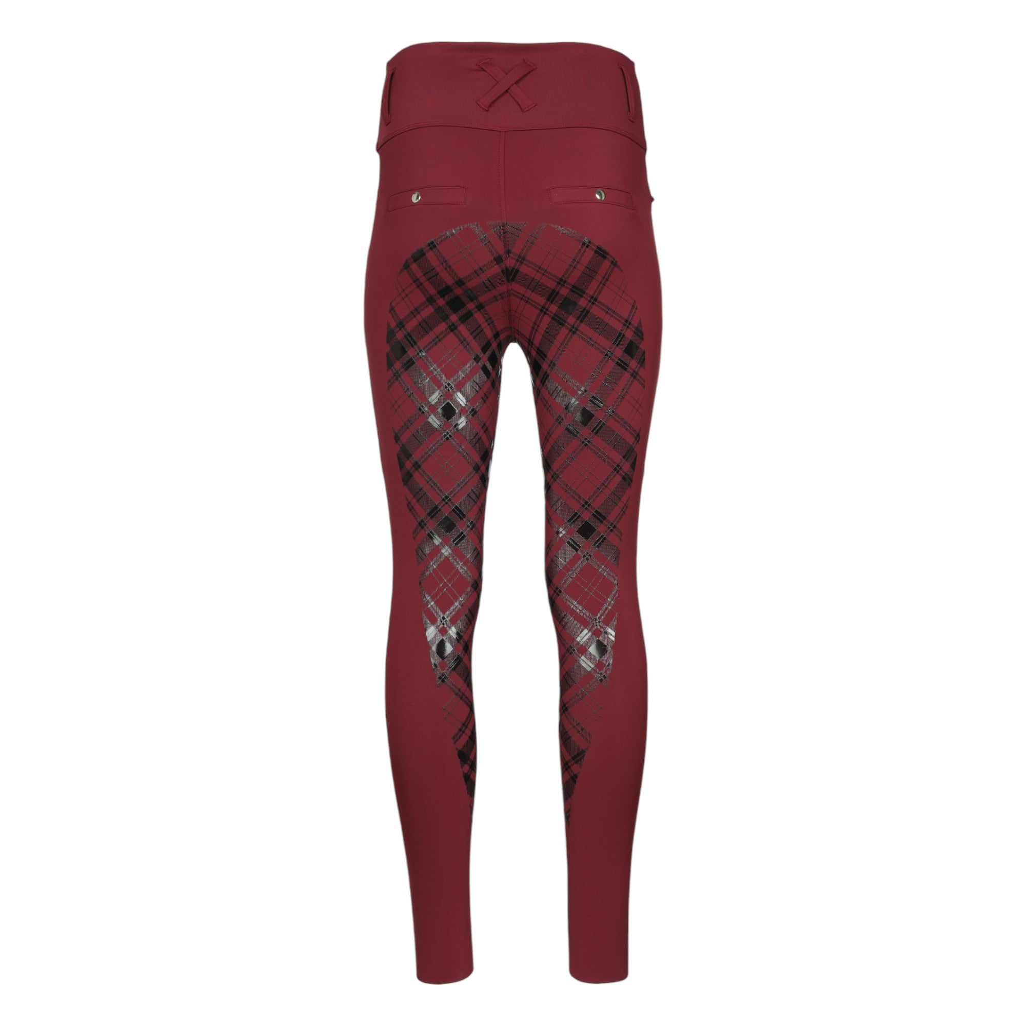 Dapplebay Holiday Plaid Riding Tights - RED - Breeches.com