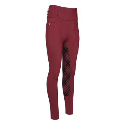 Dapplebay Holiday Plaid Riding Tights - RED - Breeches.com