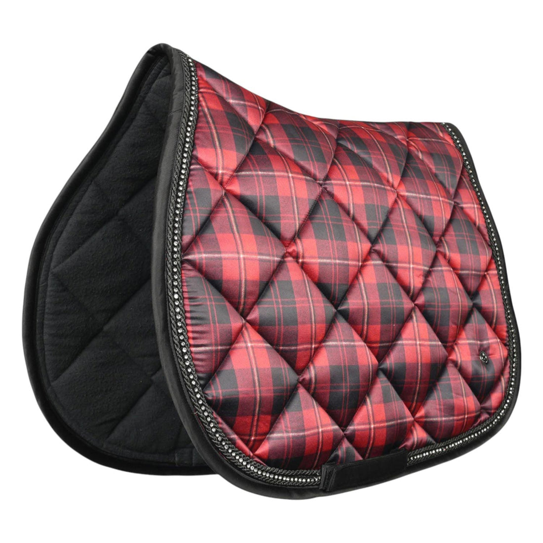 Dapplebay Holiday Plaid Jump Saddle Pad -RED-Breeches.com